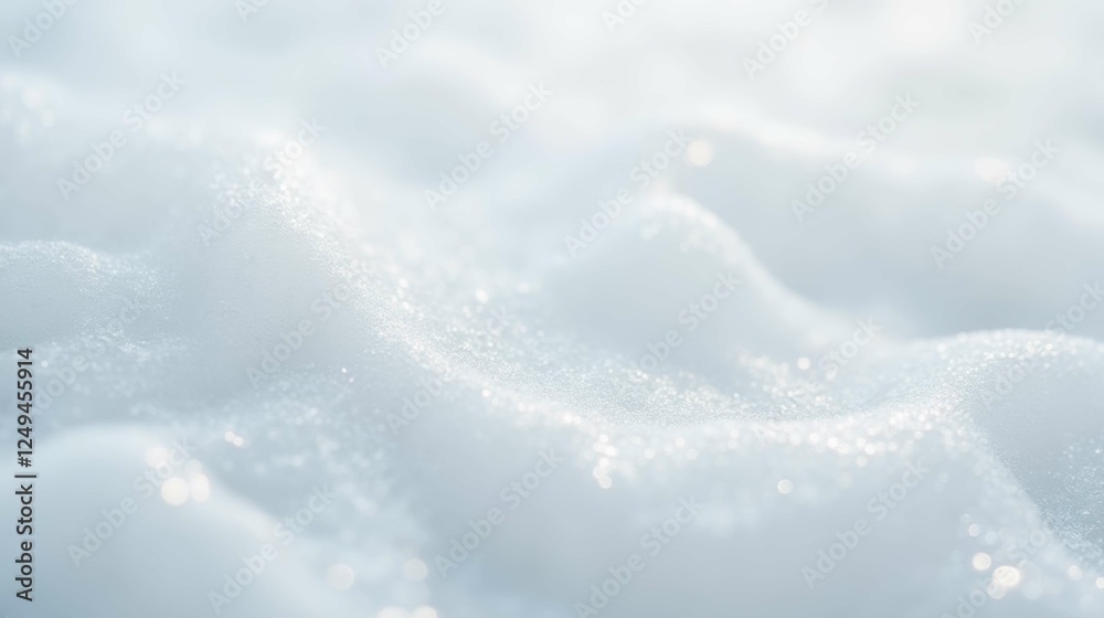 Obraz premium Close-Up of Soft White Foam with Glimmering Shimmering Texture