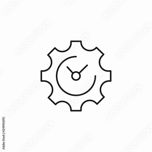 time clock gear icon sign vector