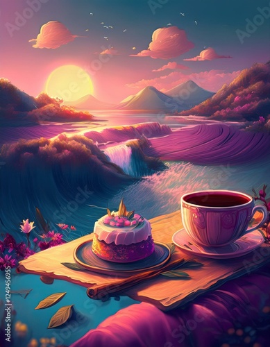 immagine fiabesca, tramonto