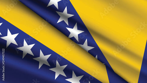 National Background of BOSNIA Featuring Two Wavy Flags photo
