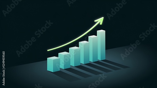 Free Download Rising Bar Graph Chart Symbolizing Growth and Progress in Business Metrics - GFXLoad