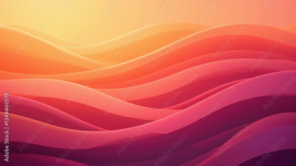 Obraz premium Gentle Waves of Colorful Gradient in Soft Horizon Light