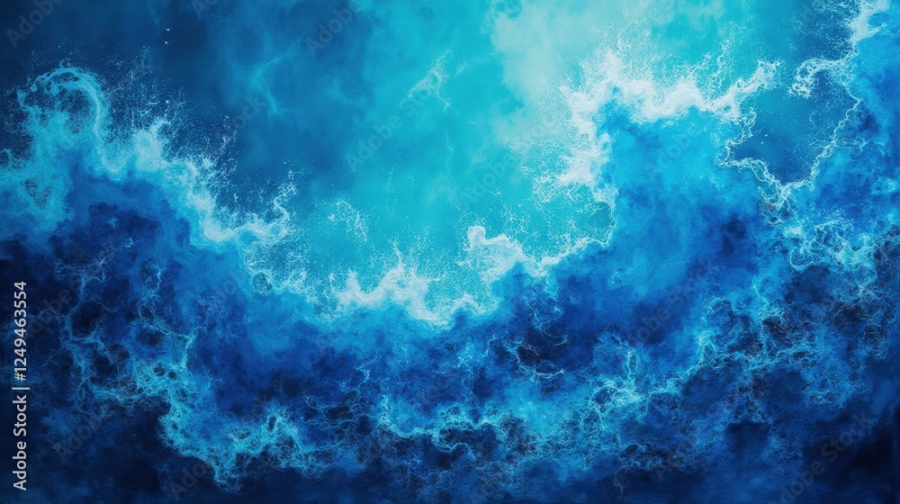 Fototapeta premium Vibrant Ocean Waves Creating Beautiful Patterns in Deep Blue Water