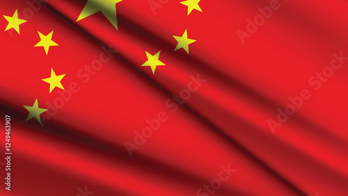 National Background of CHINA Featuring Two Wavy Flags