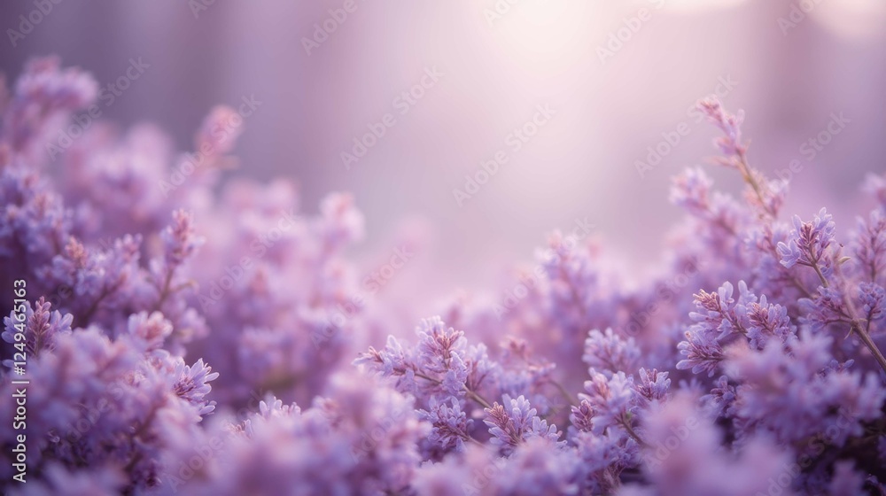 Soft Purple Flowers Blooming in a Dreamy Garden Setting Soft Purple Flowers Blooming in a Dreamy Garden Setting