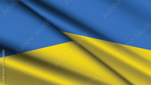 National Background of UKRAINE Featuring Two Wavy Flags