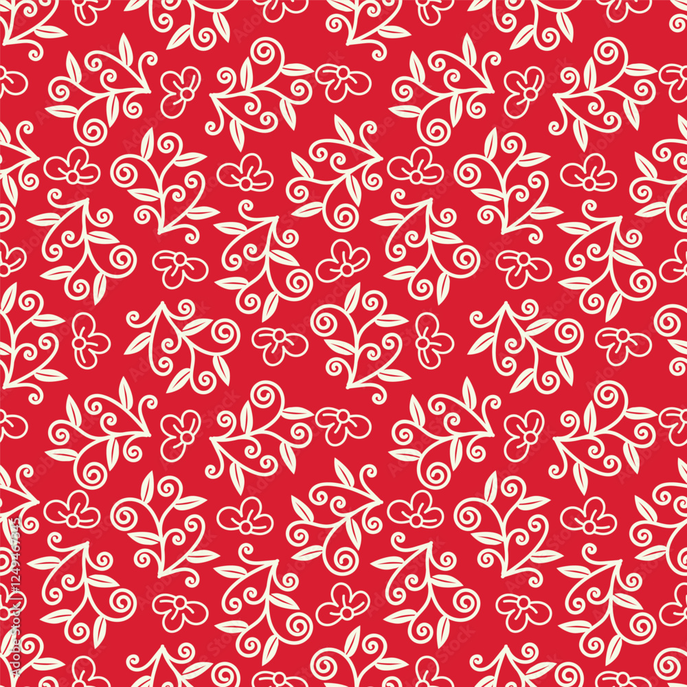 Seamless pattern background, digital paper with enchanting whimsical flowers, hand drawn vector branches for fabric, stationery, wallpaper, gift wrapping, scrapbook paper Seamless pattern background, digital paper with enchanting whimsical flowers, hand drawn vector branches for fabric, stationery, wallpaper, gift wrapping, scrapbook paper