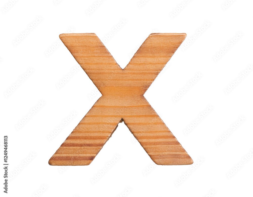 Obraz premium Letter X - made of wood, isolated on white background, cut out