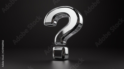 A sleek, three-dimensional question mark rendered in metallic finish. It symbolizes inquiry, curiosity, and the pursuit of knowledge, set against a dark background for emphasis.