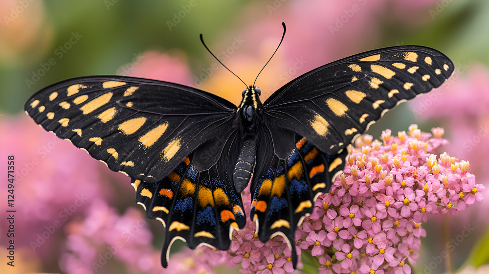 Naklejka premium butterfly on flower