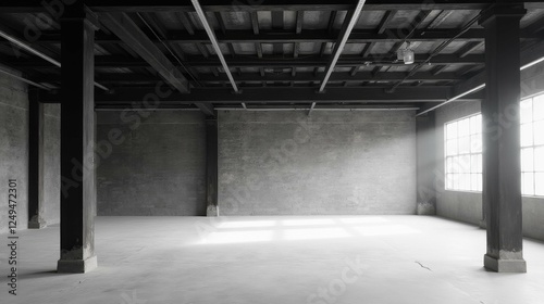 Spacious Industrial Loft with Natural Light and Concrete Walls