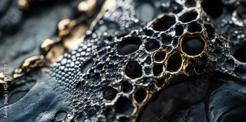 Close up of a textured silver and gold surface