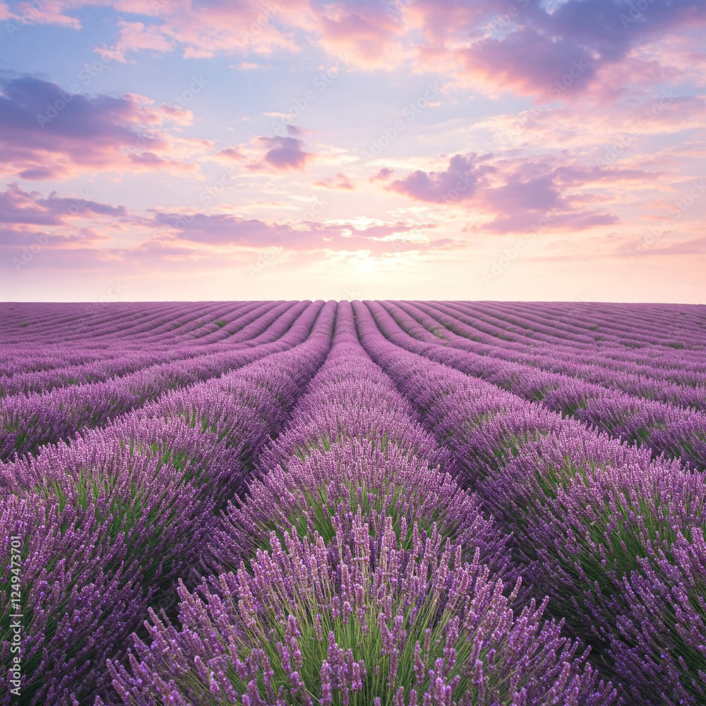 Fototapeta premium lavender field at sunset