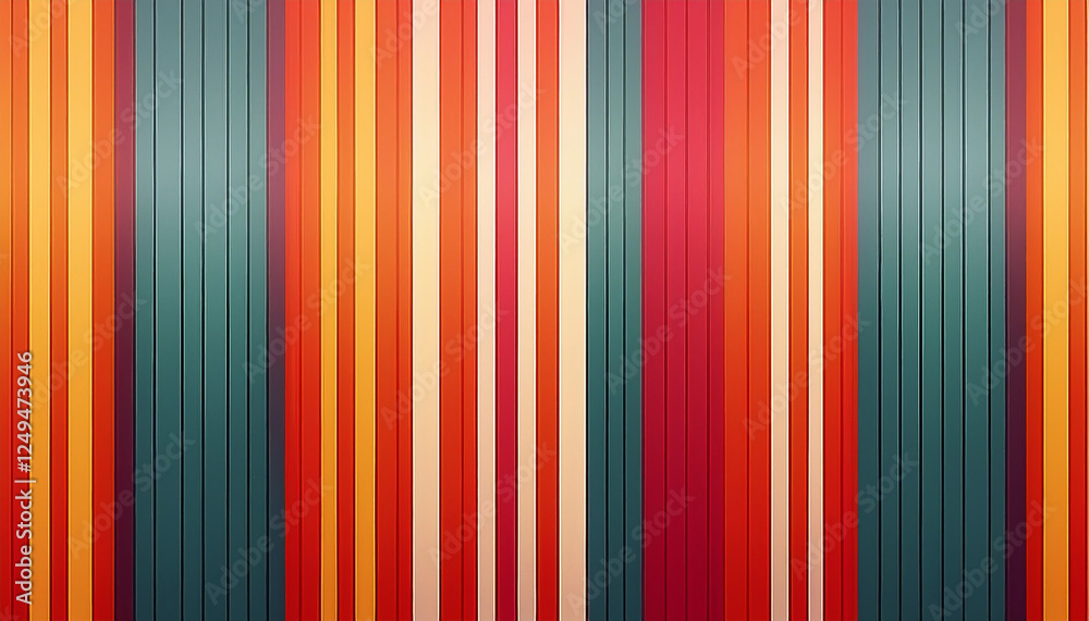Obraz premium a background with bold, horizontal or vertical stripes in vibrant colors like red, orange, and yellow; the design should evoke the energetic and playful spirit of the 1970s