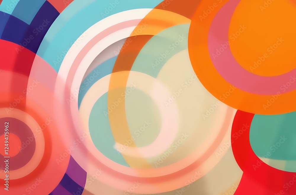 Obraz premium Vibrant Abstract Geometric Circle Design | Modern Art Print for Digital Wallpaper