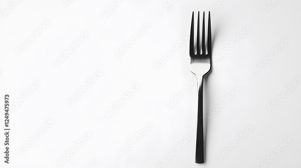 A simple stainless steel fork, clean white background, transparent isolate A simple stainless steel fork, clean white background, transparent isolate
