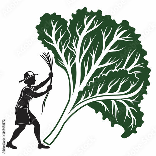 Creative Foods icon Lettuce vector illustration

