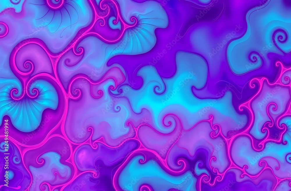 Ethereal Abstract Design with Swirling Patterns in Purple & Blue Hues Ethereal Abstract Design with Swirling Patterns in Purple & Blue Hues