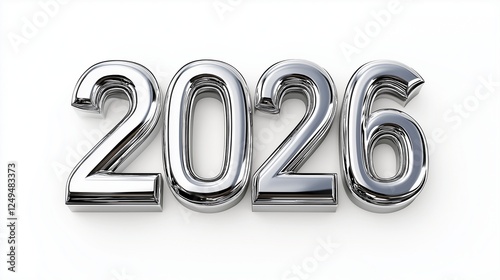 text 2026 3d style isolated on background, New Year