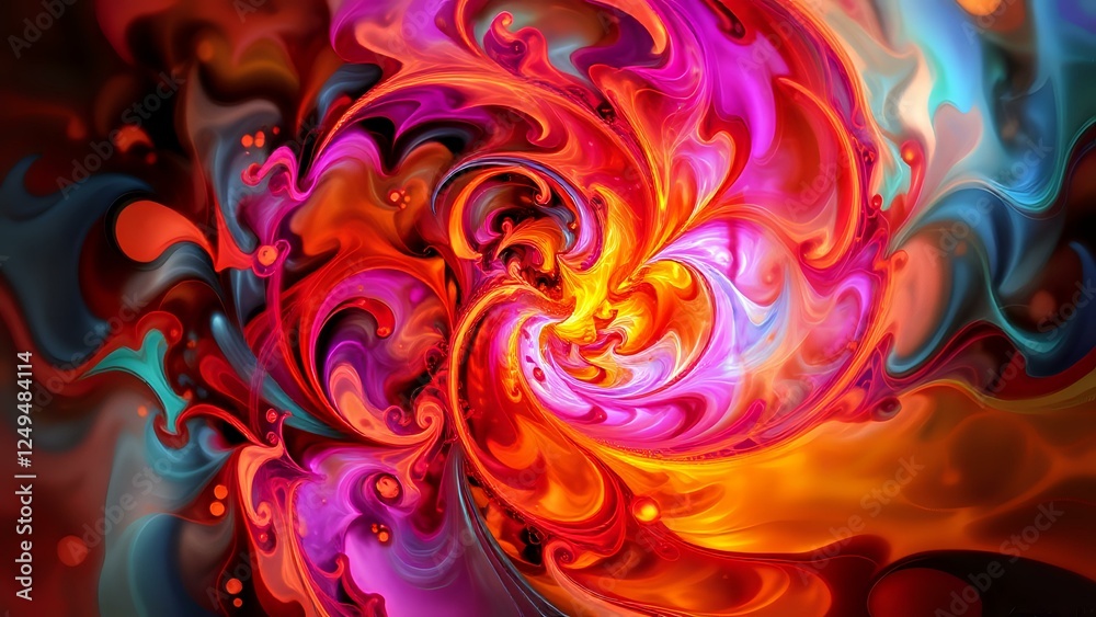 Abstract Fractal Art with Vibrant Swirling Patterns - Perfect for Digital Wallpaper Abstract Fractal Art with Vibrant Swirling Patterns - Perfect for Digital Wallpaper