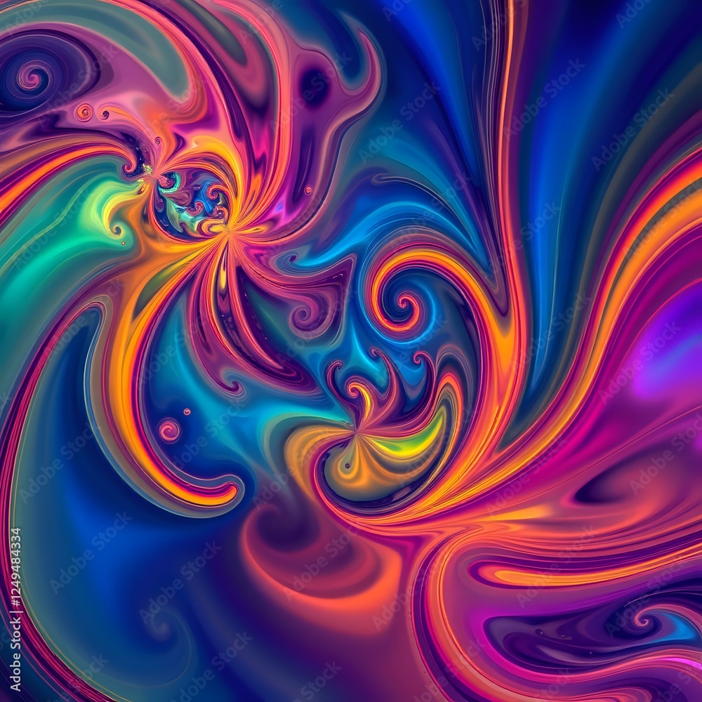 Vibrant Abstract Fractal Design with Cosmic Swirls Vibrant Abstract Fractal Design with Cosmic Swirls