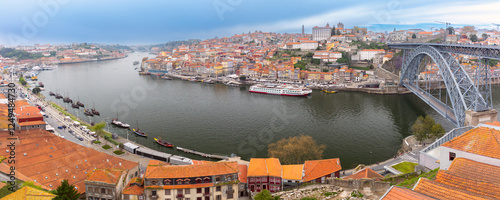 Wallpaper Mural Steel bridge of Dom Luis I in Porto, view of the area with colorful houses, Portugal Torontodigital.ca