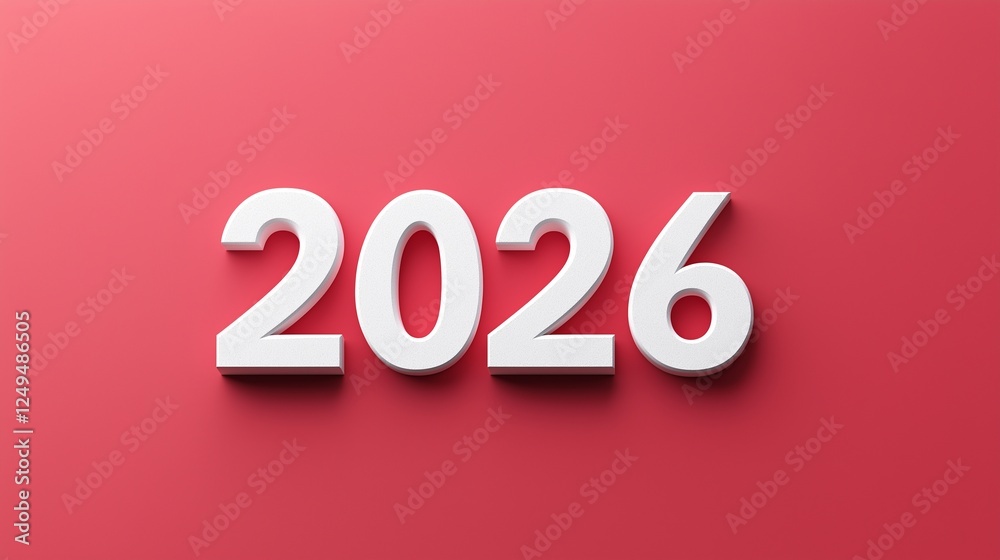 text 2026 3d style isolated on background, New Year text 2026 3d style isolated on background, New Year