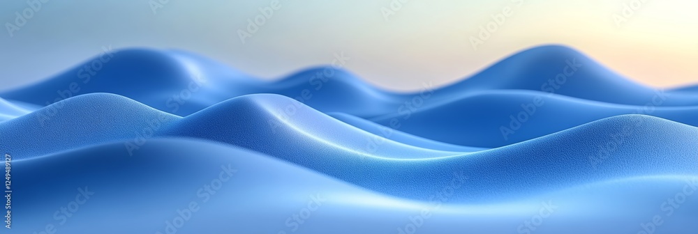 Fototapeta premium Minimalist 3D Wave Pattern in Baby Blue - Seamless, Delicate and Gentle Texture Background