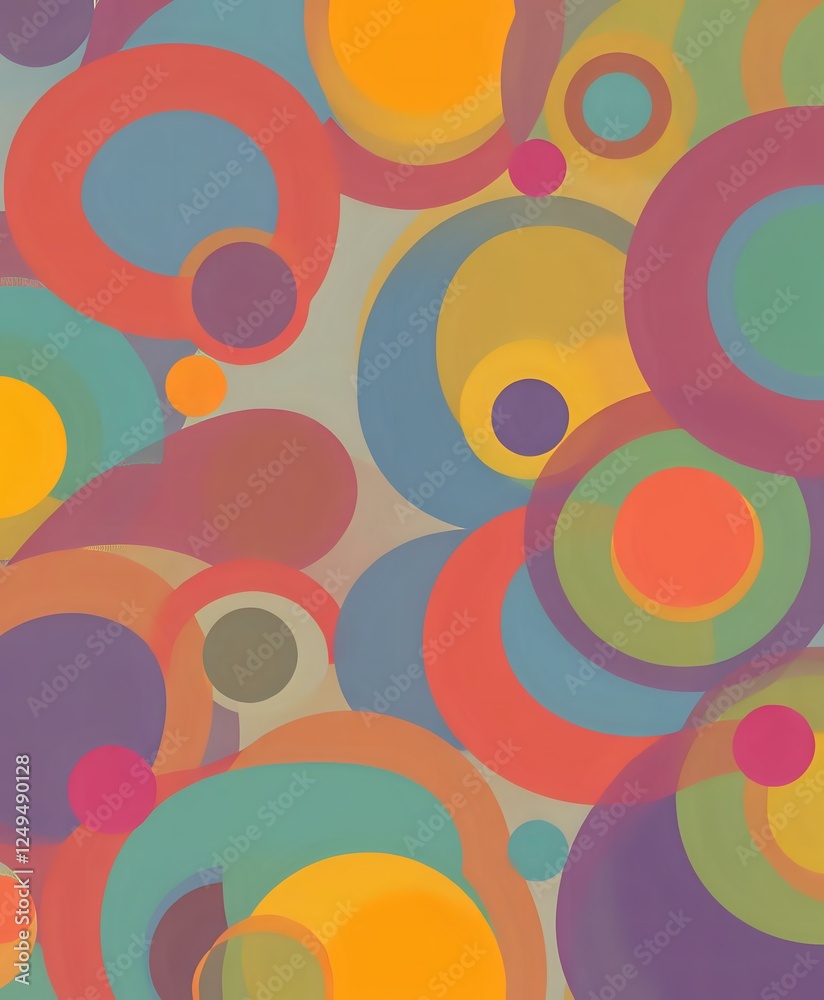 Abstract Circle Art in Bold Modern Colors Abstract Circle Art in Bold Modern Colors