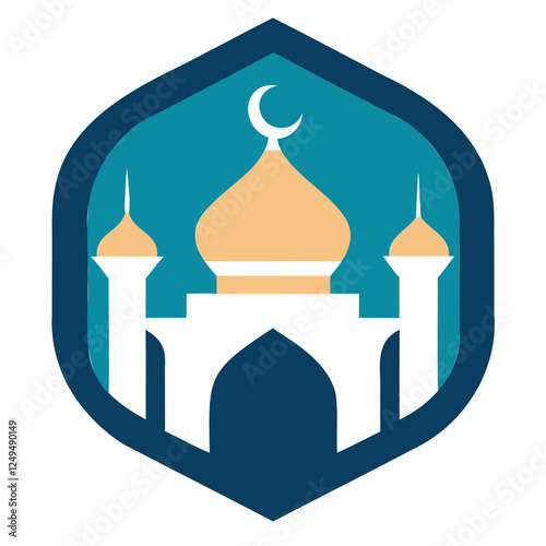 Mosque Logo or Icon vector Illustration isolated on a transparent background