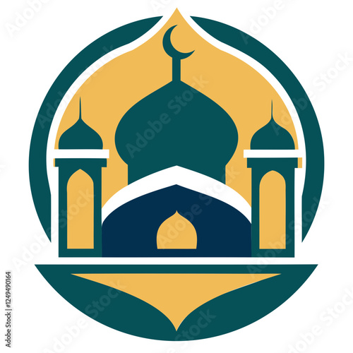 Mosque Logo or Icon vector Illustration isolated on a transparent background