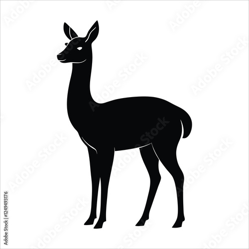 A vicuna silhouette illustration on white background.