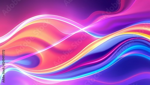 Vibrant Abstract Digital Art: Futuristic Cityscape Motif