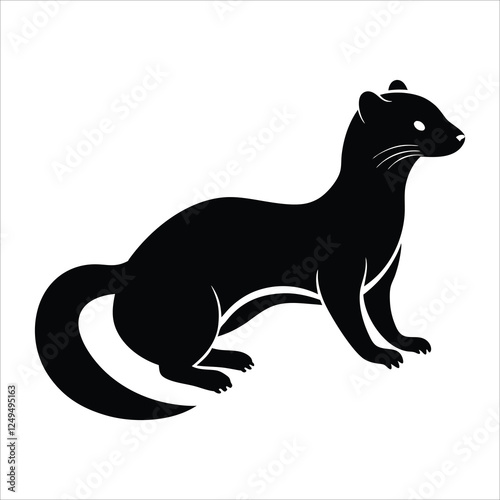 A stoat silhouette illustration on white background.