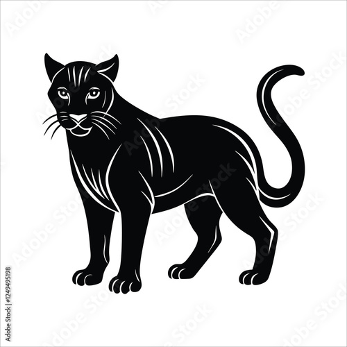 A wildcat silhouette illustration on white background.