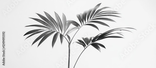 Wallpaper Mural Monochrome palm leaves on white background. Torontodigital.ca