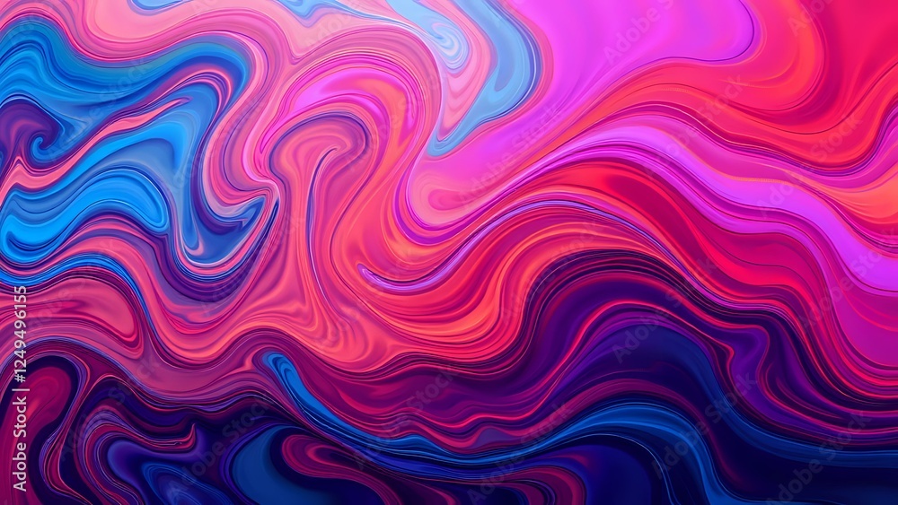 Obraz premium Vibrant Abstract Digital Art with Color Swirls