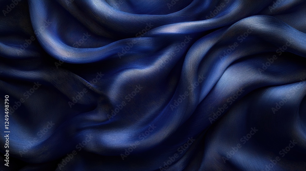 Obraz premium Dark blue silk fabric texture background