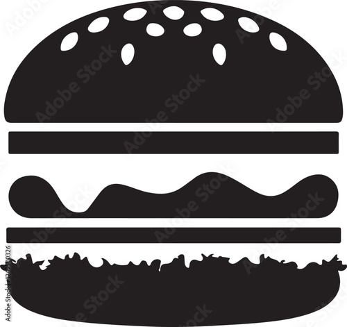 Burger Silhouette isolated on white background
