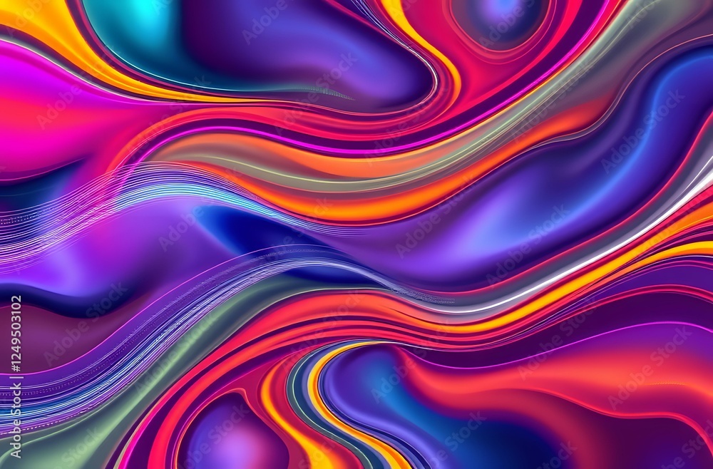 Abstract Digital Art with Dynamic Curves and Vibrant Colors Abstract Digital Art with Dynamic Curves and Vibrant Colors