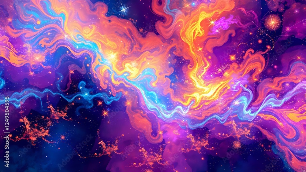 Vibrant Cosmic Space Scene with Swirling Galaxies – Perfect 16:9 Wallpaper Vibrant Cosmic Space Scene with Swirling Galaxies – Perfect 16:9 Wallpaper