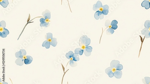 Delicate Floral Pattern with Flowers in a Watercolor Style Backgrounds and Light Beige Colors and a Seamless Pattern Design for Different Usage Like Floral Wallpaper and Textile Prints with Different