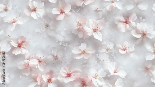 Delicate Pink And White Flowers Pattern On A Light Background with Flower Arrangement Keywords and Attributes in Order of Importance