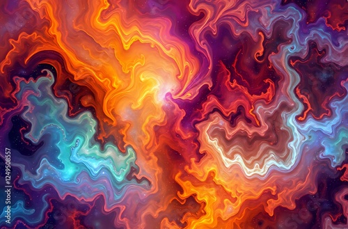 Radiant Cosmic Nebula Abstract Art photo