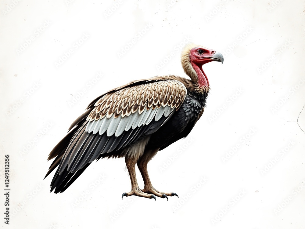 Fototapeta premium Intricate Detail in a Grainy Vulture Portrait