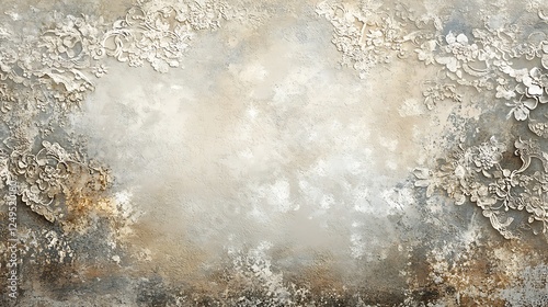 Ornate Floral Metal Wall Decoration background