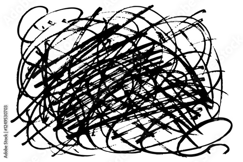 色々な手描きのモヤモヤマークセット　憂うつ　不安　鬱　ベクター