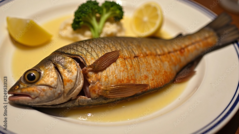 Roasted Sea Bass with Lemon, Broccoli, and Cauliflower Puree Roasted Sea Bass with Lemon, Broccoli, and Cauliflower Puree