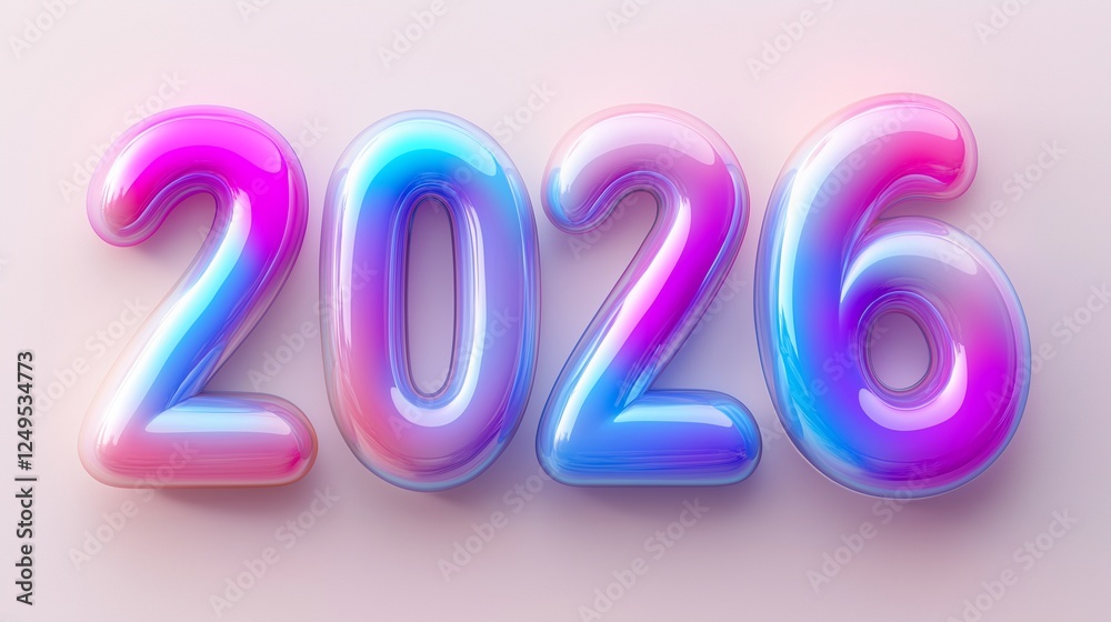 text 2026 3d style isolated on background, New Year text 2026 3d style isolated on background, New Year