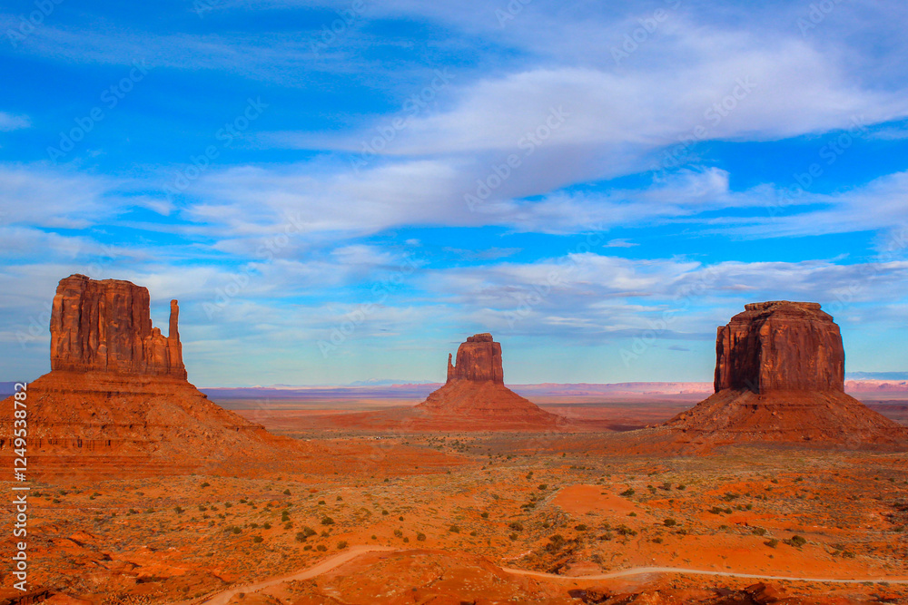 Scenic View of Monument Valley's Unique Desert Landscape Scenic View of Monument Valley's Unique Desert Landscape